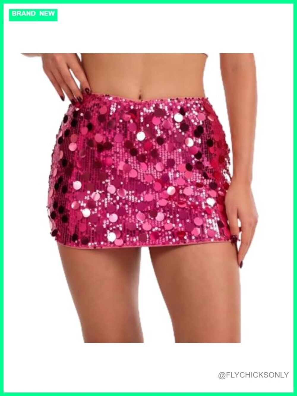 Sparkly Sequin Mini Skirt Stretchy Bodycon Night Out Party